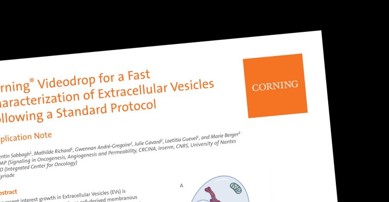 Corning Videodrop for a Fast Characterization of Extracellular Vesicles Following a Standard Protocol
