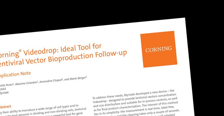 Corning Videodrop: Ideal Tool for Lentiviral Vector Bioproduction Follow-up